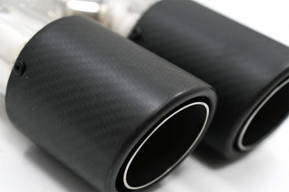 Universal Exhaust Muffler Tip Matte Carbon Fiber 5.8 cm Inlet Left Side
