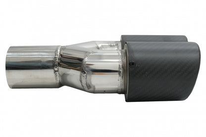 Universal Exhaust Muffler Tip Matte Carbon Fiber 5.8 cm Inlet Left Side