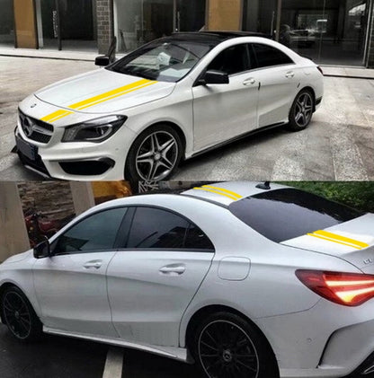 Upper Bonnet Roof Tailgate Decals Matte Yellow for Mercedes CLA W117 X117 A-Class W176
