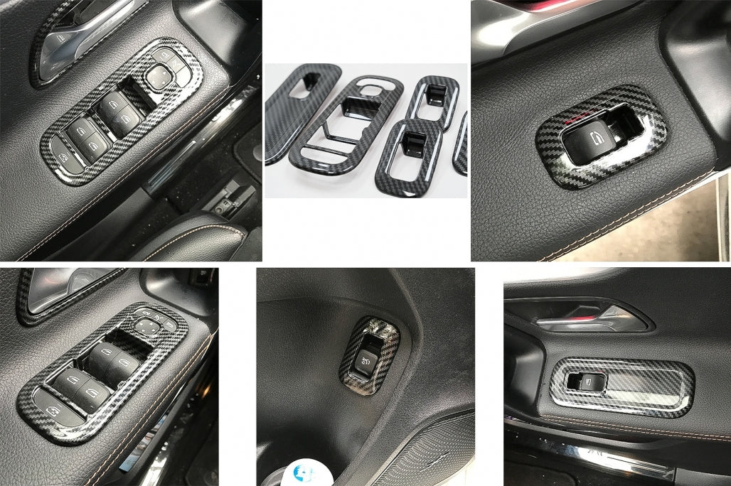 Window Switch Button Covers Carbon Fiber Look for Mercedes A-Class W177 V177 LHD (2018–Up)