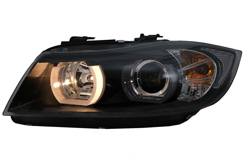 Xenon Headlights U-LED 3D Black for BMW 3 Series E90 E91 LHD (2005–2008)