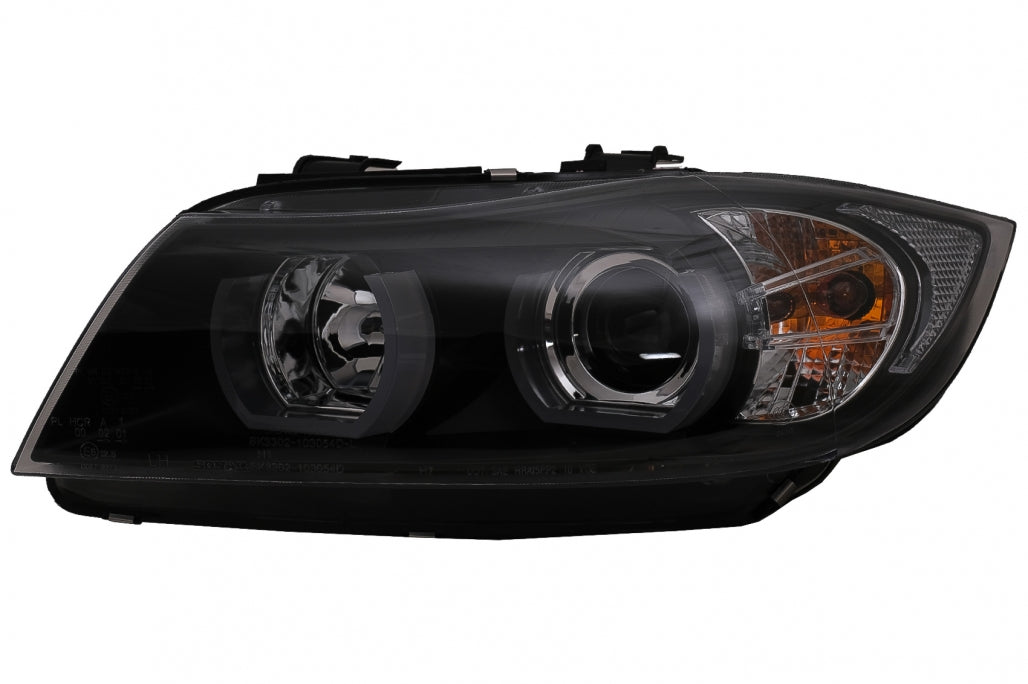 Xenon Headlights U-LED 3D Black for BMW 3 Series E90 E91 LHD (2005–2008)