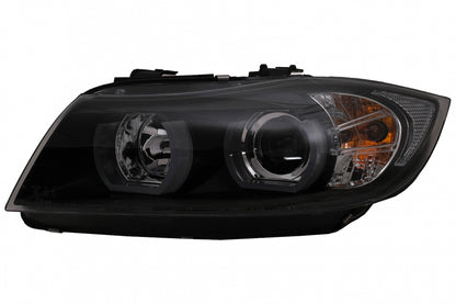 Xenon Headlights U-LED 3D Black for BMW 3 Series E90 E91 LHD (2005–2008)