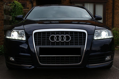 Xenon Headlights with LED DRL Chrome for Audi A6 C6 4F (2004–2008) Without AFS