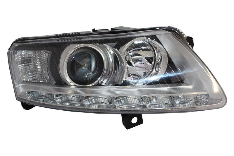 Xenon Headlights with LED DRL Chrome for Audi A6 C6 4F (2004–2008) Without AFS