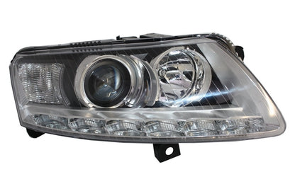 Xenon Headlights with LED DRL Chrome for Audi A6 C6 4F (2004–2008) Without AFS