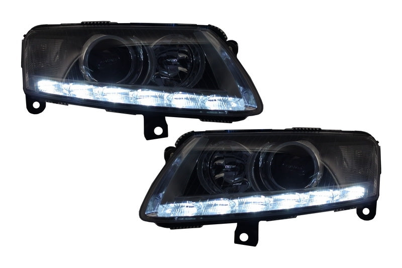 Xenon Headlights with LED DRL Chrome for Audi A6 C6 4F (2004–2008) Without AFS