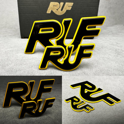 Yellow with black RUF emblems badges set for Porsche 911 997 996 993 964 930 Turbo